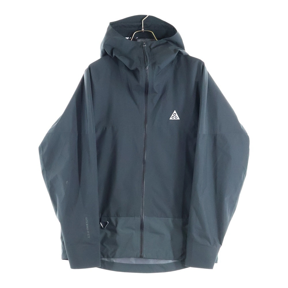 NIKE ACG(ナイキエーシージー) AS M ACG SF CASCADE RNS JKT FZ OFF NOIR DR5265-045 ロゴ刺繍 フルジップアップ フーデッドジャケット ブラック