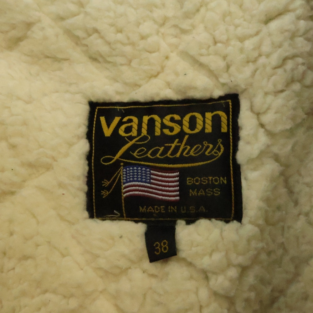 VANSON(バンソン) Model B ライナー付き シングルライダース レザージャケット ブラック