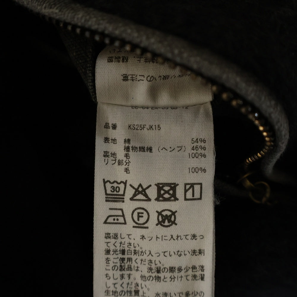 KAPTAIN SUNSHINE(キャプテンサンシャイン) 25AW Cotton Hemp Hoody Jacket コットンヘンプフーディージャケット グレー KS25FJK15