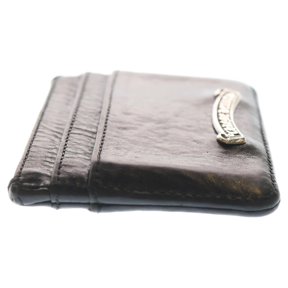 CHROME HEARTS(クロムハーツ) DOUBLE SIDE ダブルサイド スクロールラベル付レザーカードケース ブラック