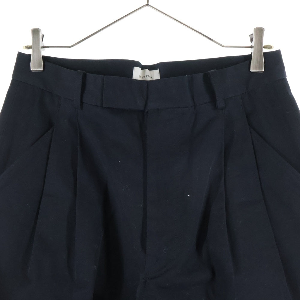 BED J.W. FORD(ベッドフォード) 24SS COTTON TWO-TUCK PANTS コットン2タックパンツ ブラック 24SS-B-PT06