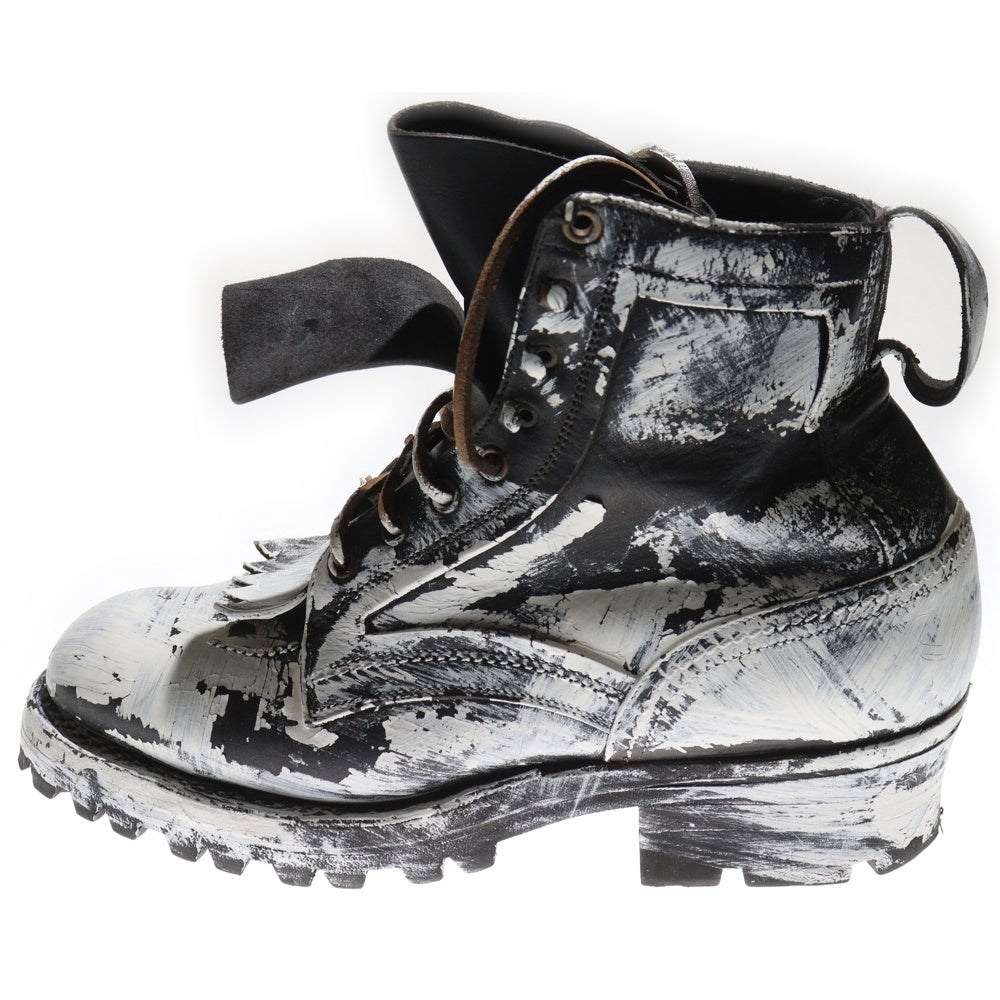 Maison Martin Margiela(メゾンマルタンマルジェラ) SIERRA BOOTS シエラブーツ ペイント加工 ブラック/ホワイト S58WU0421 P8192