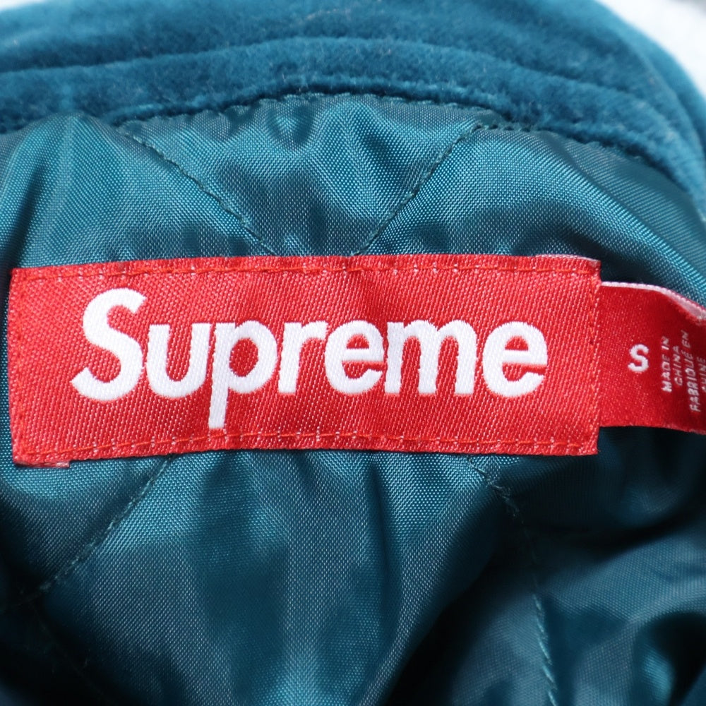 SUPREME(シュプリーム) 25AW Quilted Lined Hooded Velvet Shirt キルテッド ラインド フーデッドベルベット シャツ ブルー
