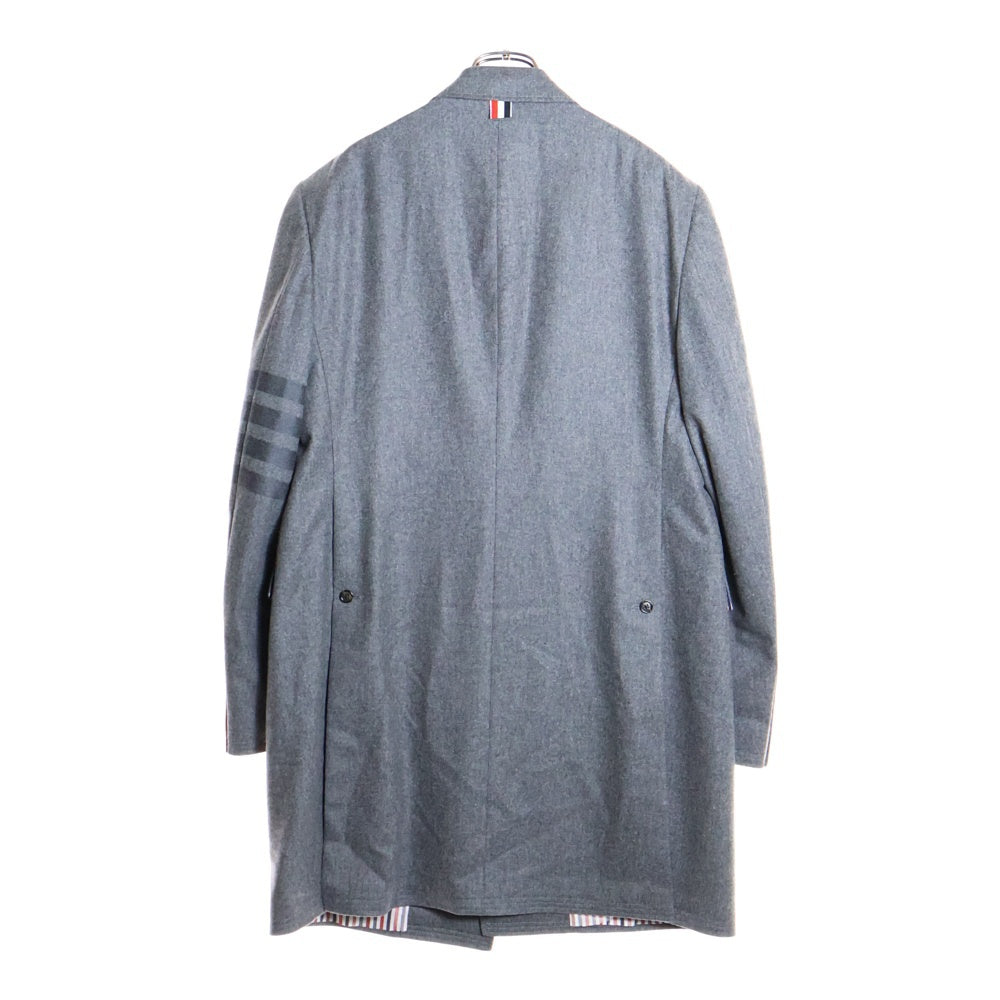 THOM BROWNE(トムブラウン) フランネル 4BAR クラシック チェスターフィールド オーバーコート グレー