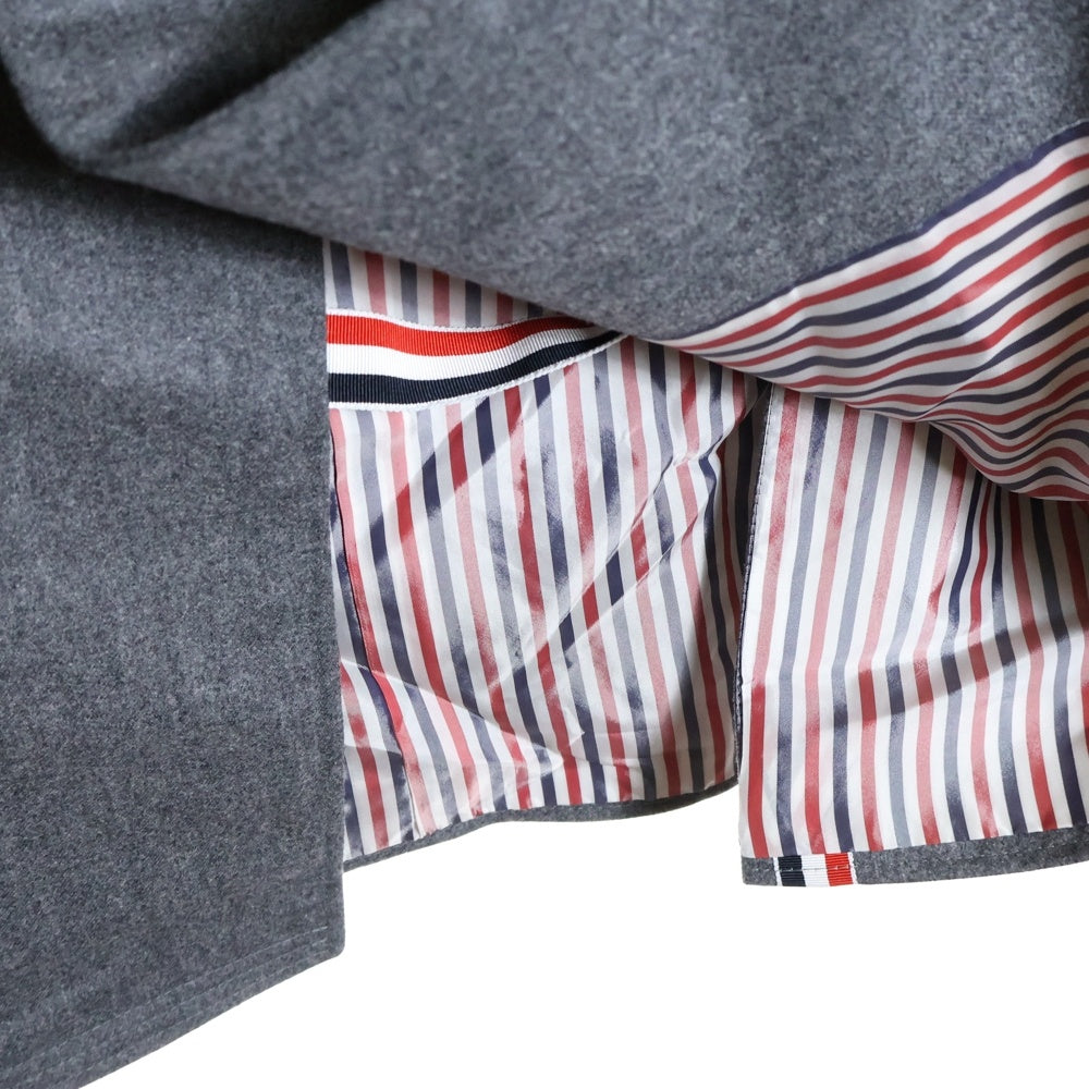THOM BROWNE(トムブラウン) フランネル 4BAR クラシック チェスターフィールド オーバーコート グレー