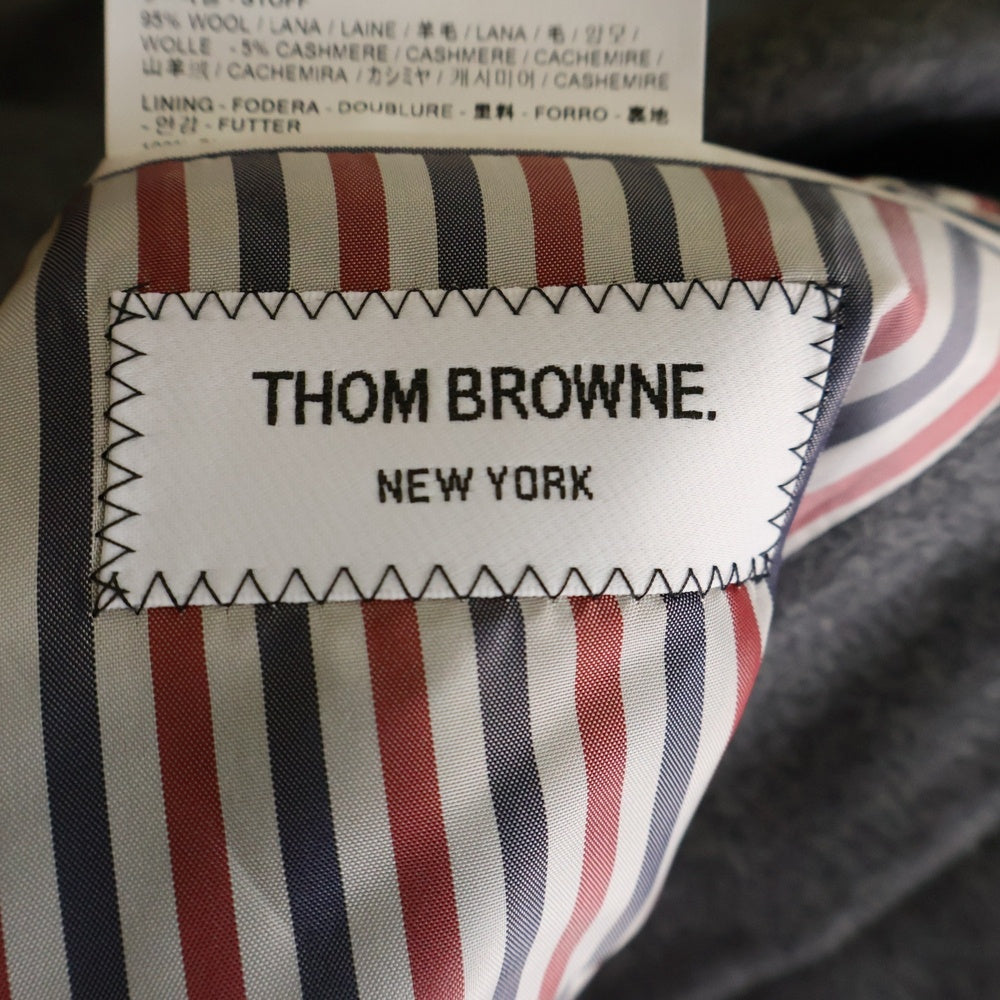 THOM BROWNE(トムブラウン) フランネル 4BAR クラシック チェスターフィールド オーバーコート グレー