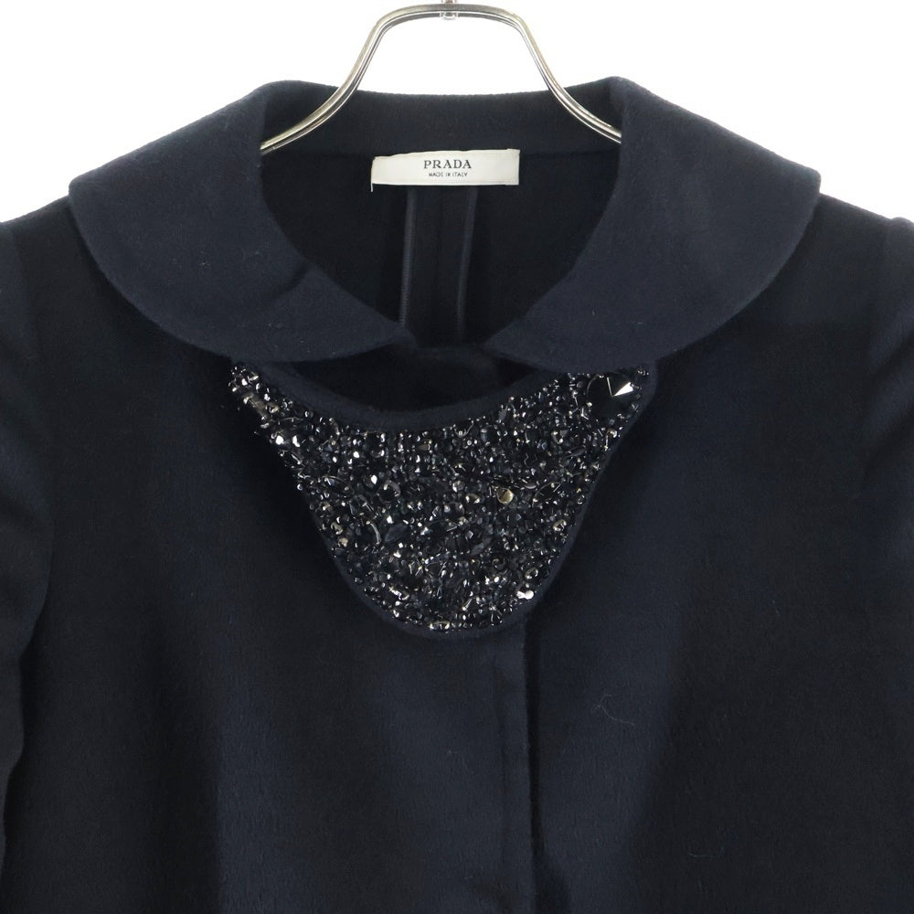 PRADA(プラダ) ビジュー装飾 コート ブラック P6523R 3MQ レディース