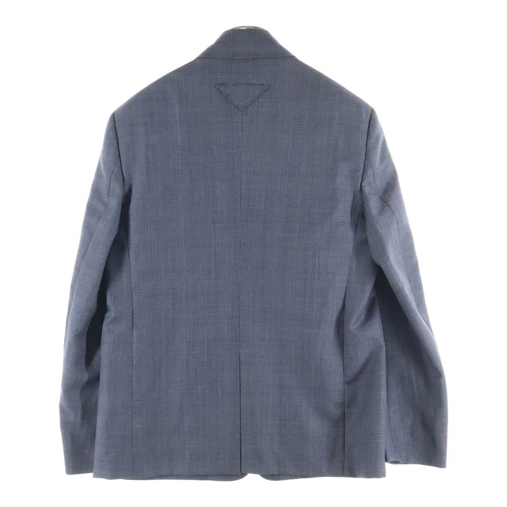 PRADA(プラダ) グレンチェック柄2B ウールテーラードジャケット グレー UGM169 S221 10EA