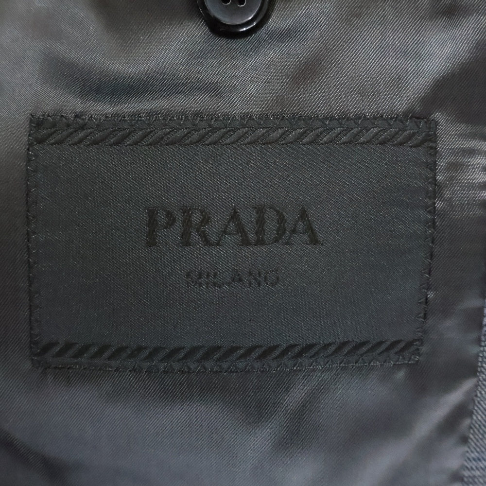 PRADA(プラダ) グレンチェック柄2B ウールテーラードジャケット グレー UGM169 S221 10EA