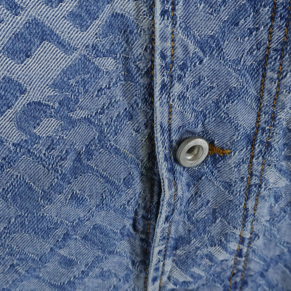 DIESEL(ディーゼル) 18AW D-Late All Over Logo Oversized Denim Jacket デニムジャケット ブルー
