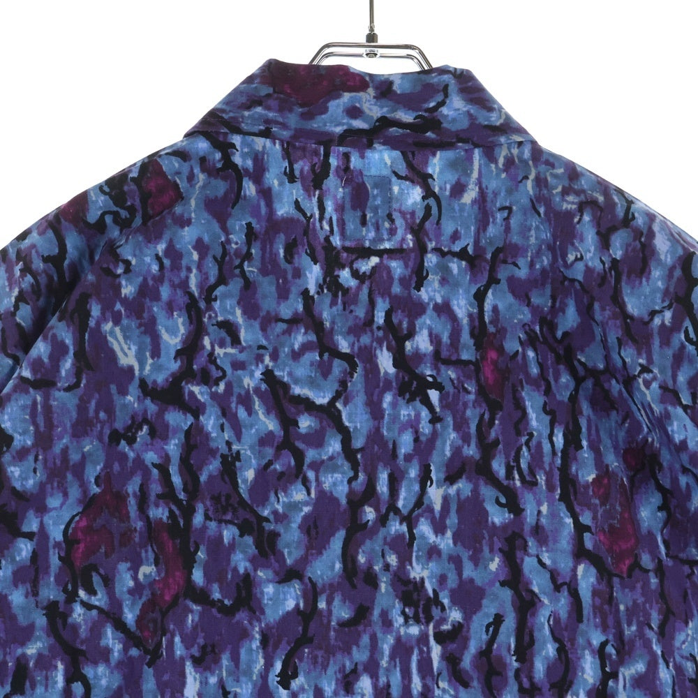 SOUTH2 WEST8(サウス2ウエスト8) 総柄デザイン 長袖シャツ MR738 ブルー/パープル