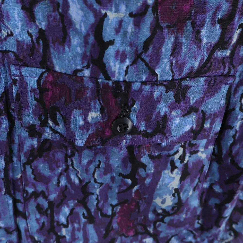 SOUTH2 WEST8(サウス2ウエスト8) 総柄デザイン 長袖シャツ MR738 ブルー/パープル