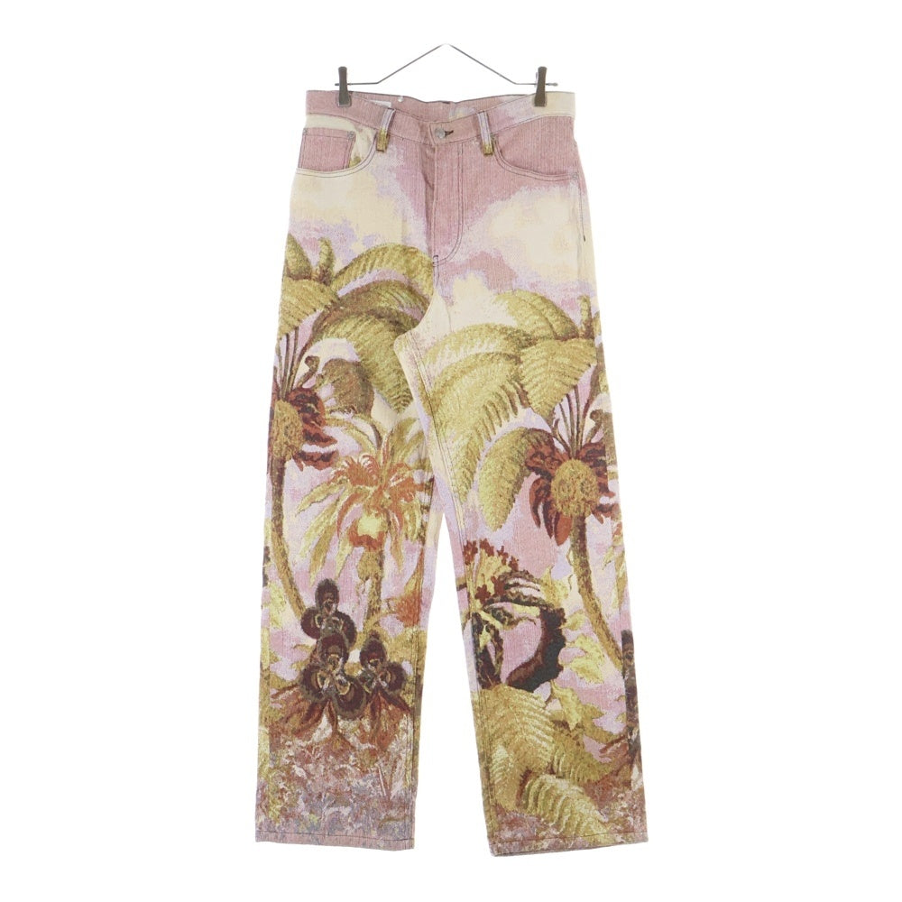 DRIES VAN NOTEN(ドリスヴァンノッテン) ジャカードワイドレッグパンツ 232-120 ピンク