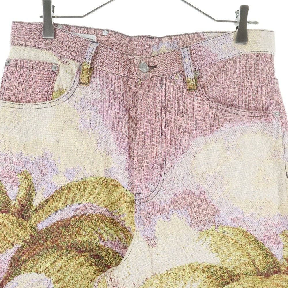 DRIES VAN NOTEN(ドリスヴァンノッテン) ジャカードワイドレッグパンツ 232-120 ピンク