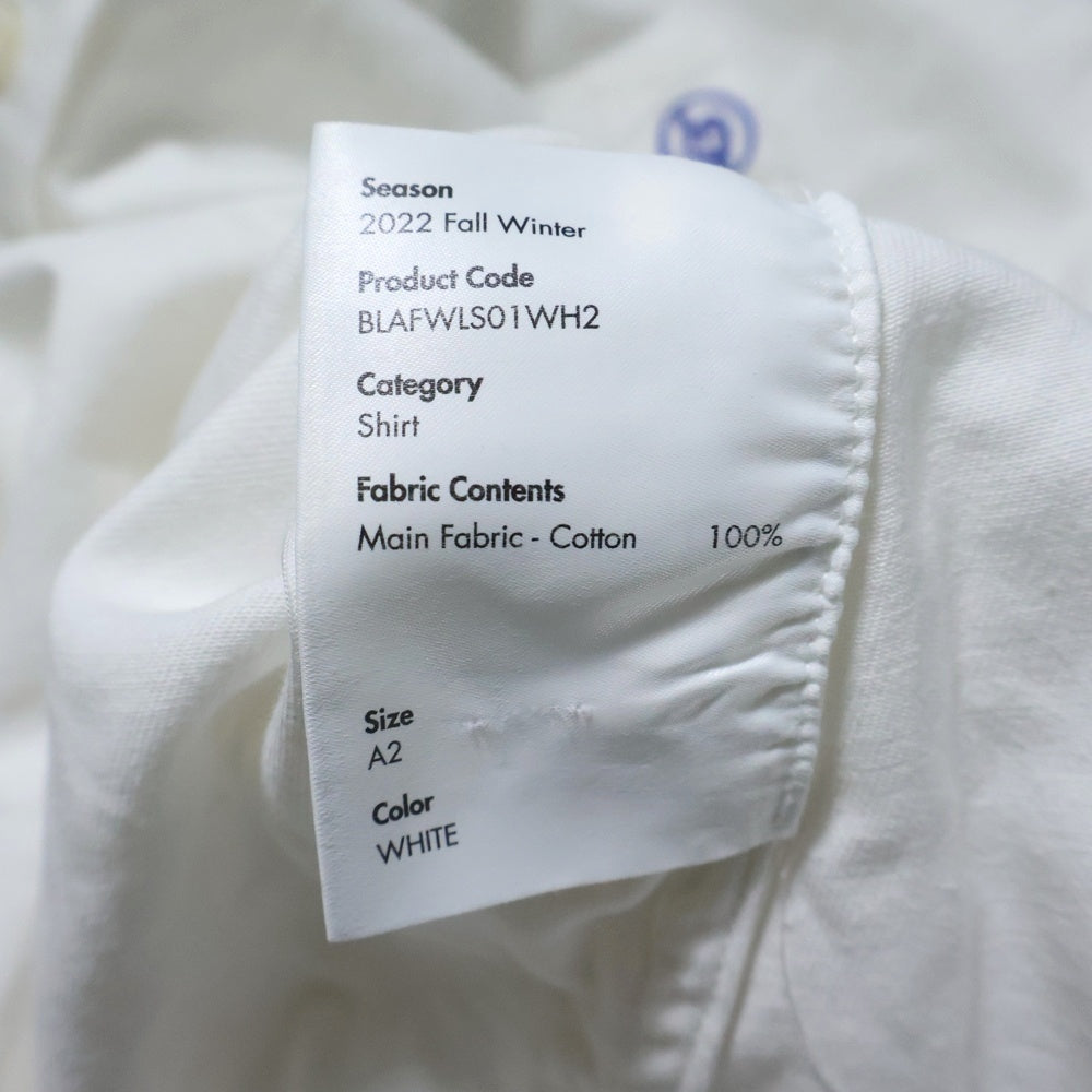 ADER ERROR(アーダーエラー) 22AW Speric logo shirt BLAFWLS01WH2 スペリックロゴ 長袖シャツ ホワイト