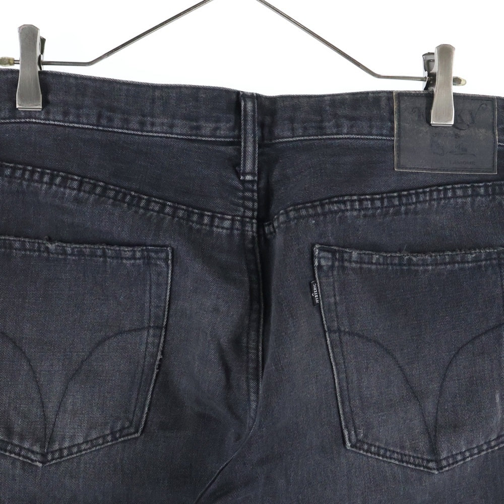 HYSTERIC GLAMOUR(ヒステリックグラマー) ダメージ加工 リメイクテーパードデニムパンツ 02211AP11 ブラック