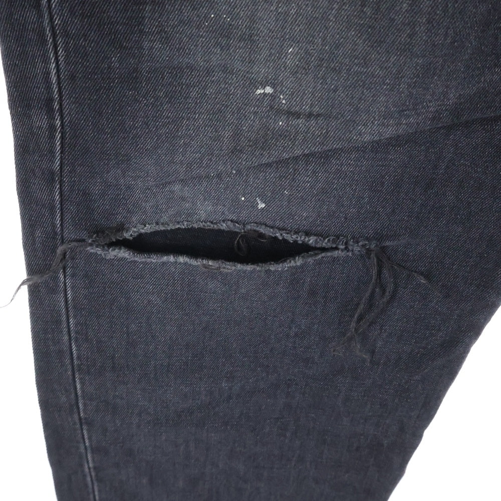 HYSTERIC GLAMOUR(ヒステリックグラマー) ダメージ加工 リメイクテーパードデニムパンツ 02211AP11 ブラック