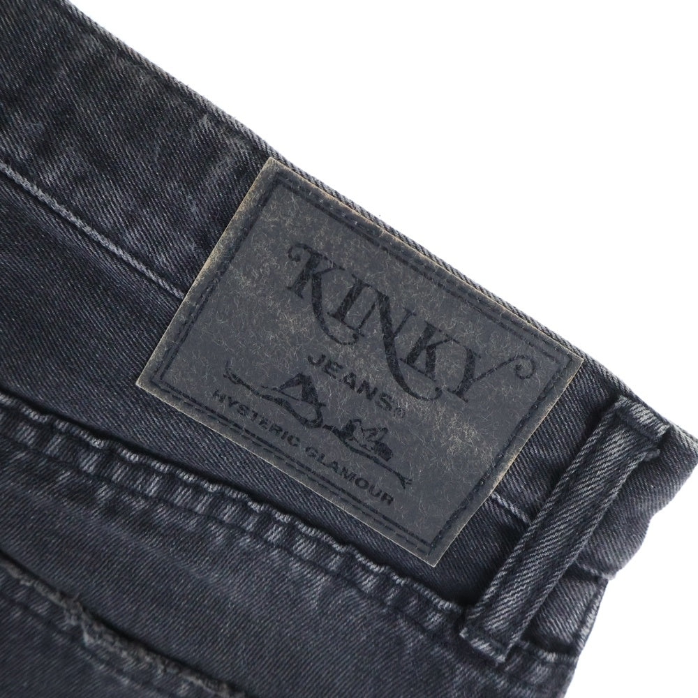 HYSTERIC GLAMOUR(ヒステリックグラマー) ダメージ加工 リメイクテーパードデニムパンツ 02211AP11 ブラック