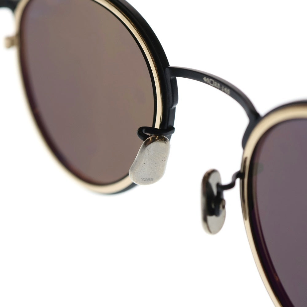 EYEVAN(アイヴァン) Titanium Temple Boston sunglasses ボストンサングラス チタン ゴールド/ブラック レディース