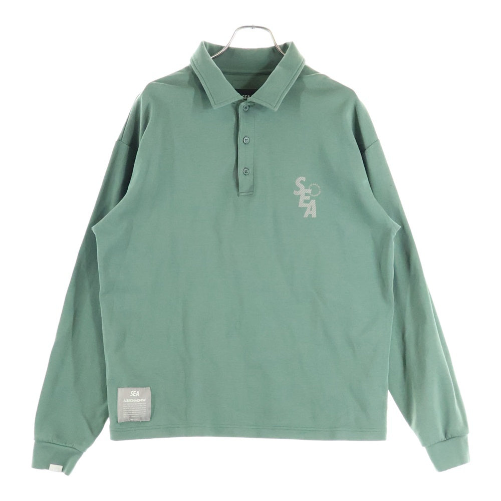 WIND AND SEA(ウィンダンシー) ロングスリーブ スウェットポロシャツ 長袖シャツ グリーン