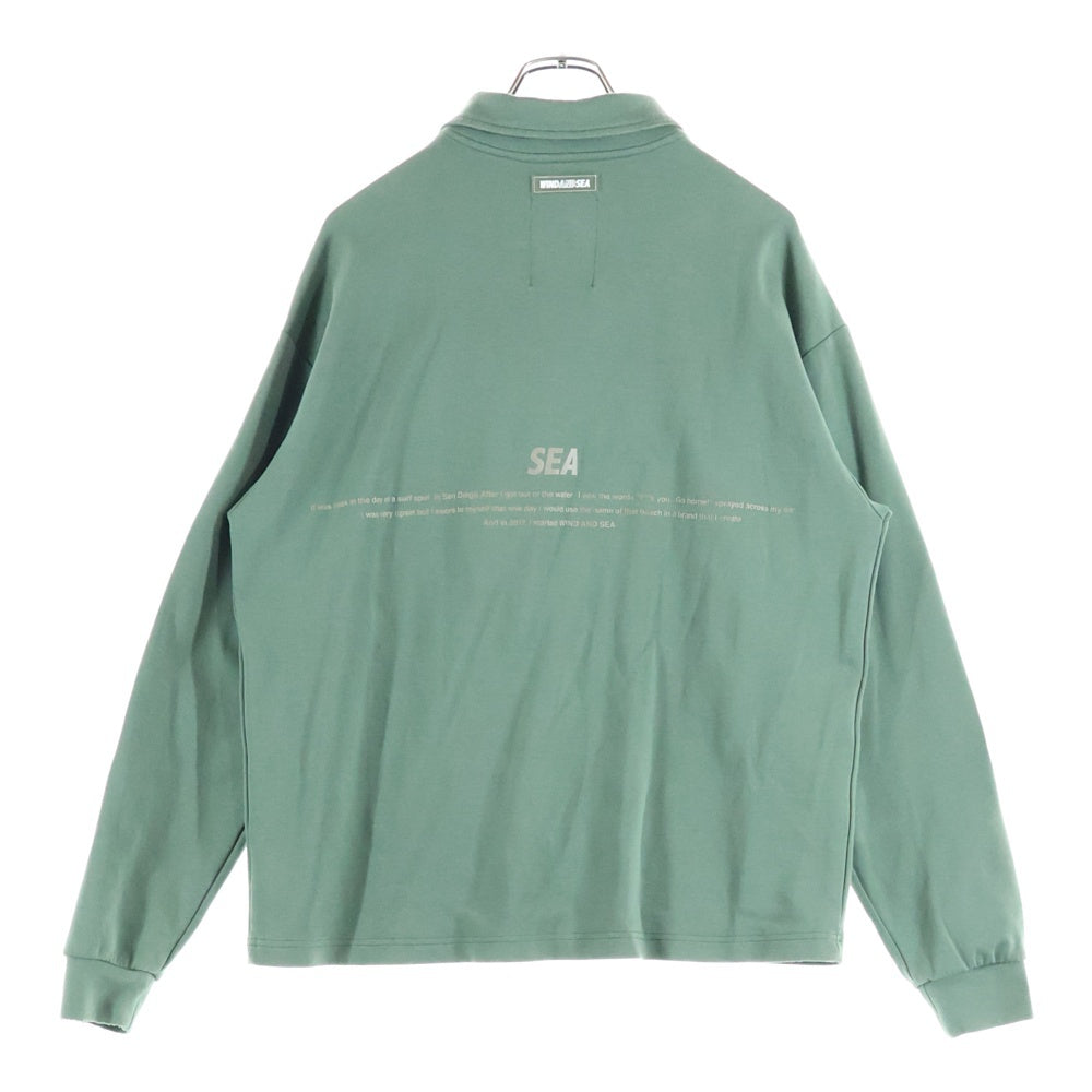 WIND AND SEA(ウィンダンシー) ロングスリーブ スウェットポロシャツ 長袖シャツ グリーン