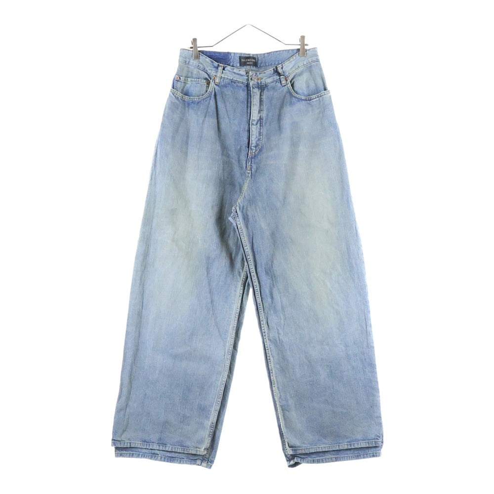 BALENCIAGA(バレンシアガ) 23AW DOUBLE FRONT WIDE LEG JEANS 767979 TPW53 ダブルフロント ワイドレッグジーンズ デニムパンツ インディゴブルー