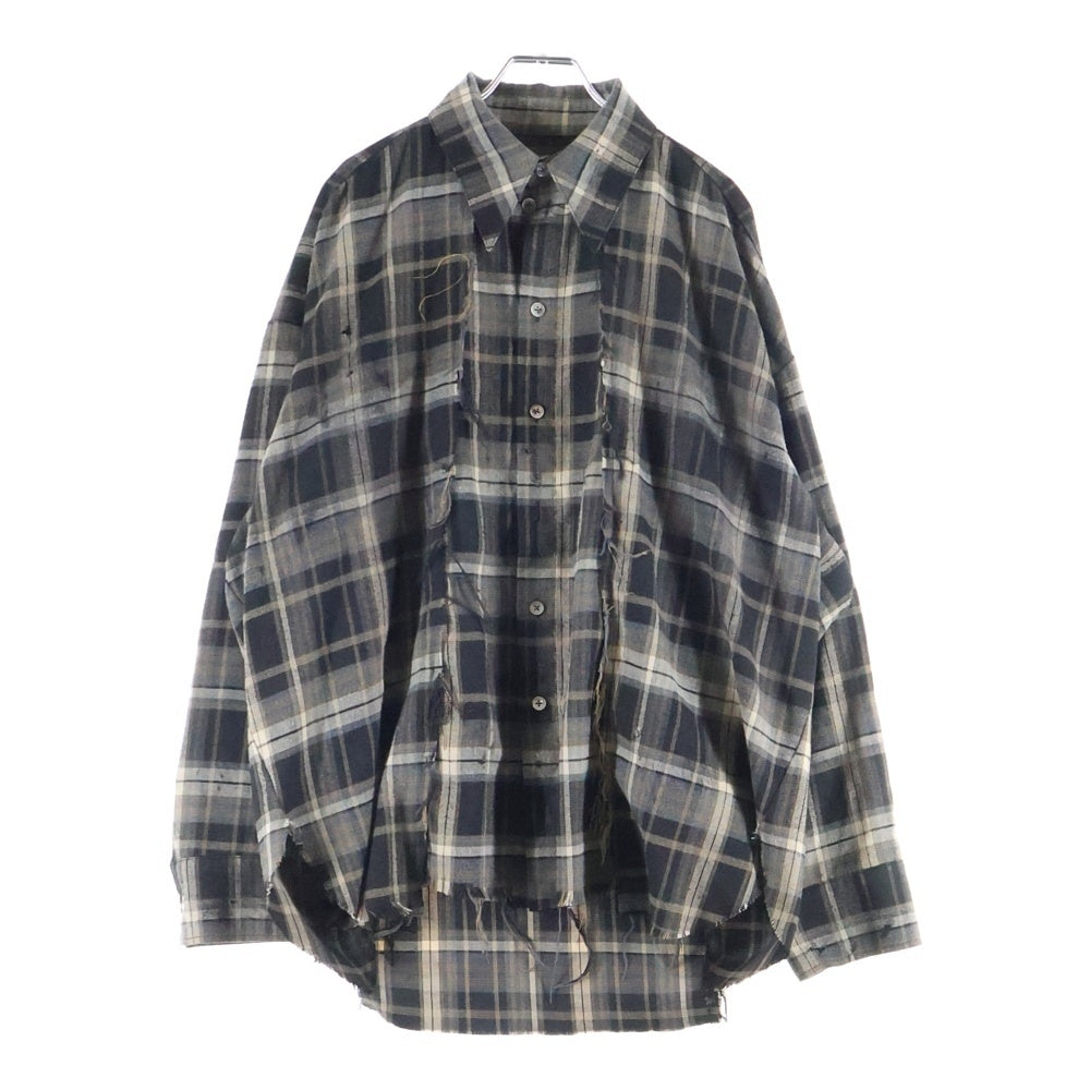 cmmawear(コマウェア) kogarashi flannel shirt コガラシ フランネルシャツ チェック 長袖シャツ ダークグレー