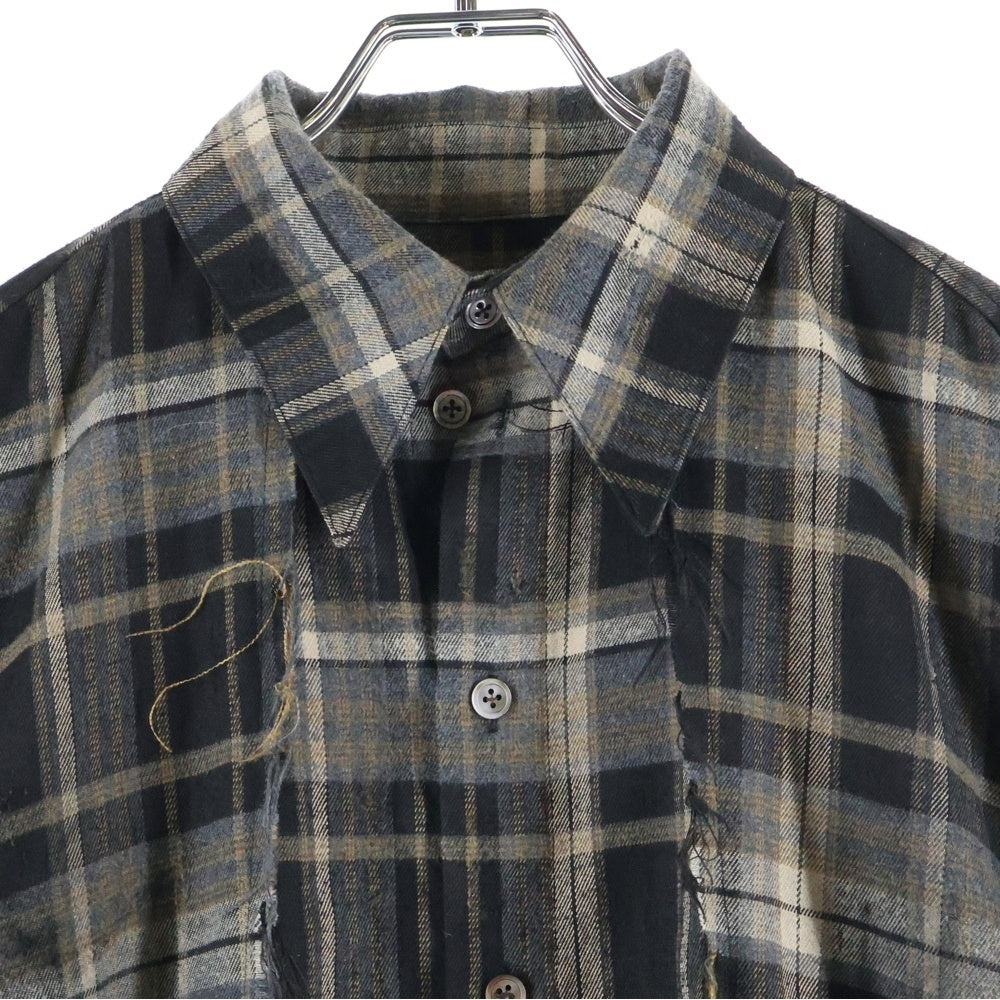 cmmawear(コマウェア) kogarashi flannel shirt コガラシ フランネルシャツ チェック 長袖シャツ ダークグレー