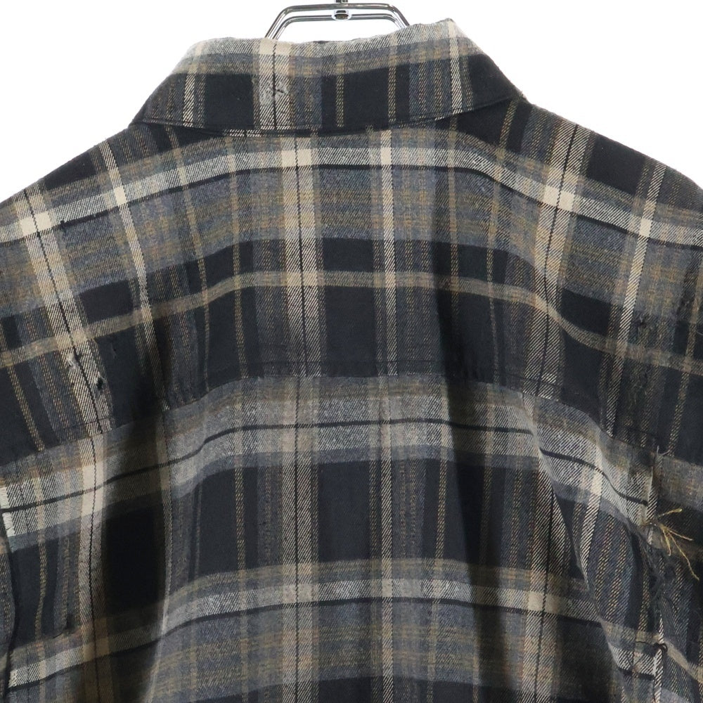 cmmawear(コマウェア) kogarashi flannel shirt コガラシ フランネルシャツ チェック 長袖シャツ ダークグレー