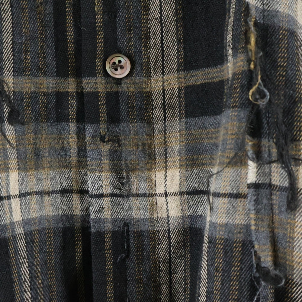 cmmawear(コマウェア) kogarashi flannel shirt コガラシ フランネルシャツ チェック 長袖シャツ ダークグレー