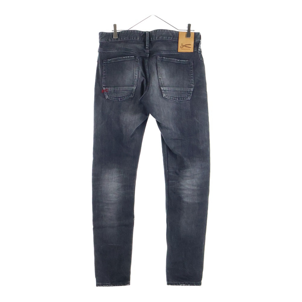 DENHAM(デンハム) Damaged Skin Slim Fit Pants 01-22-01-11-032 ダメージ加工 スキン スリムフィット デニムパンツ ブラック