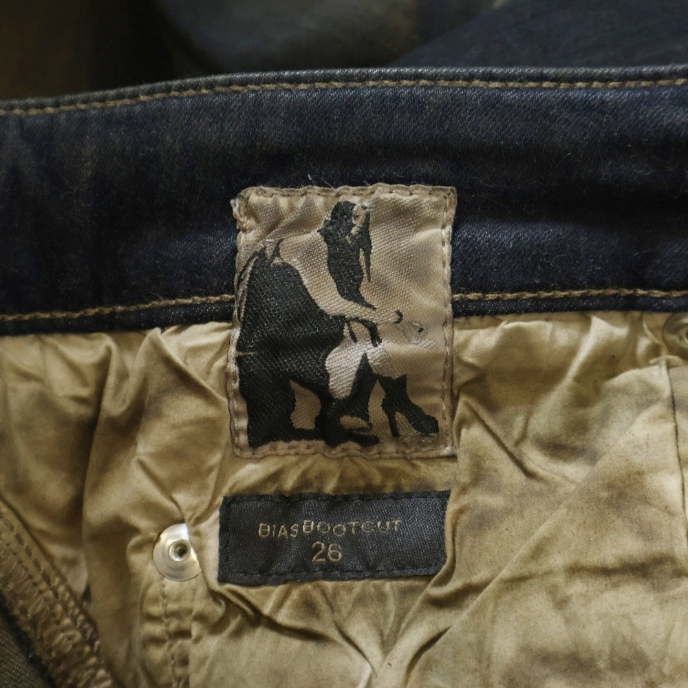 DRKSHDW(ダークシャドウ) Bias Boots Cut Mud DS02C5302-SDM バイアス ブーツカット マッド フレアデニム パンツ ブラック