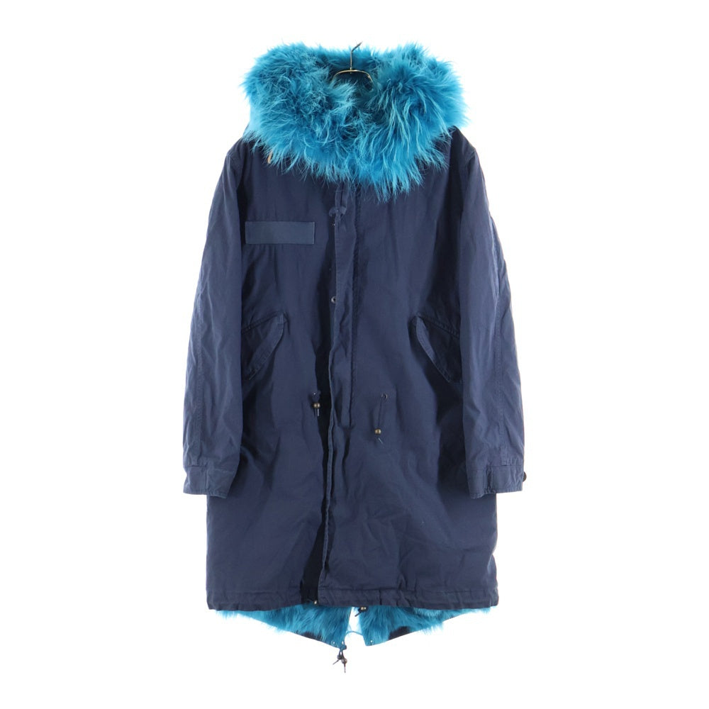 Mr&Mr's ITALY(ミスターアンドミセスイタリー) リアルファー モッズコート アウター ネイビー/ブルー