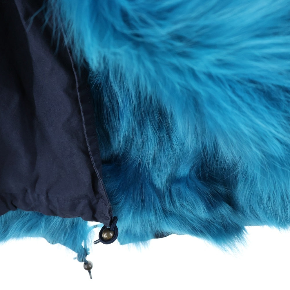 Mr&Mr's ITALY(ミスターアンドミセスイタリー) リアルファー モッズコート アウター ネイビー/ブルー