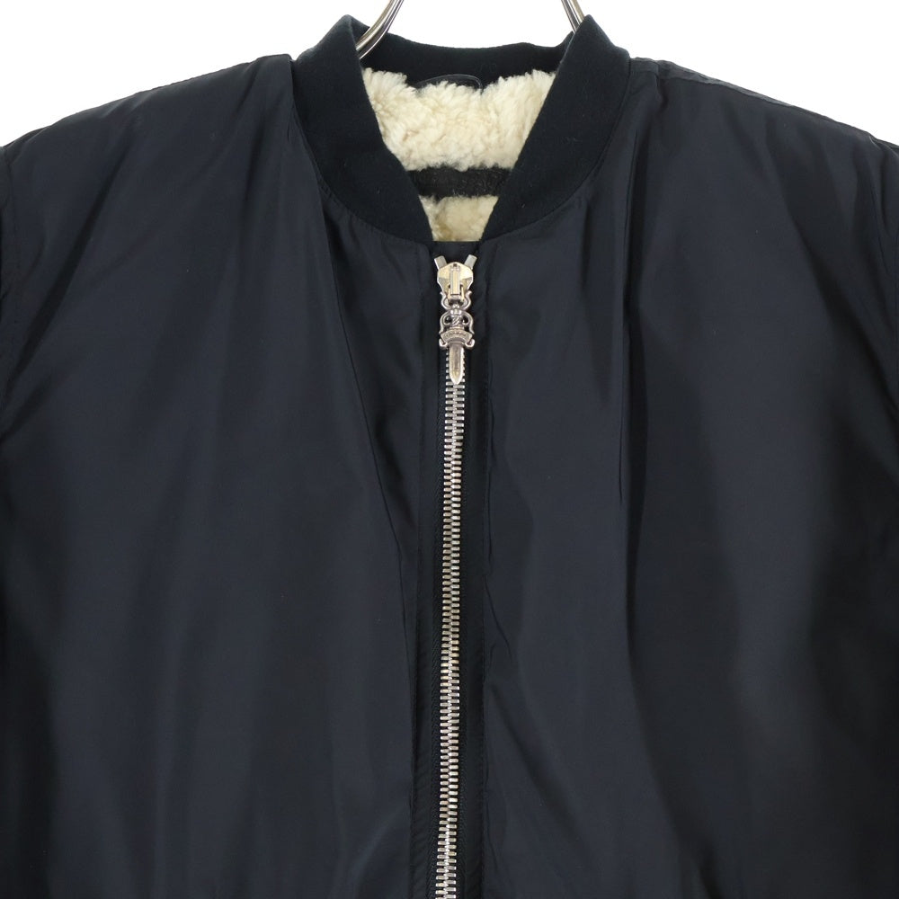 CHROME HEARTS(クロムハーツ) MA-1 ダガージップ 裏地ボアブルゾン ブラック