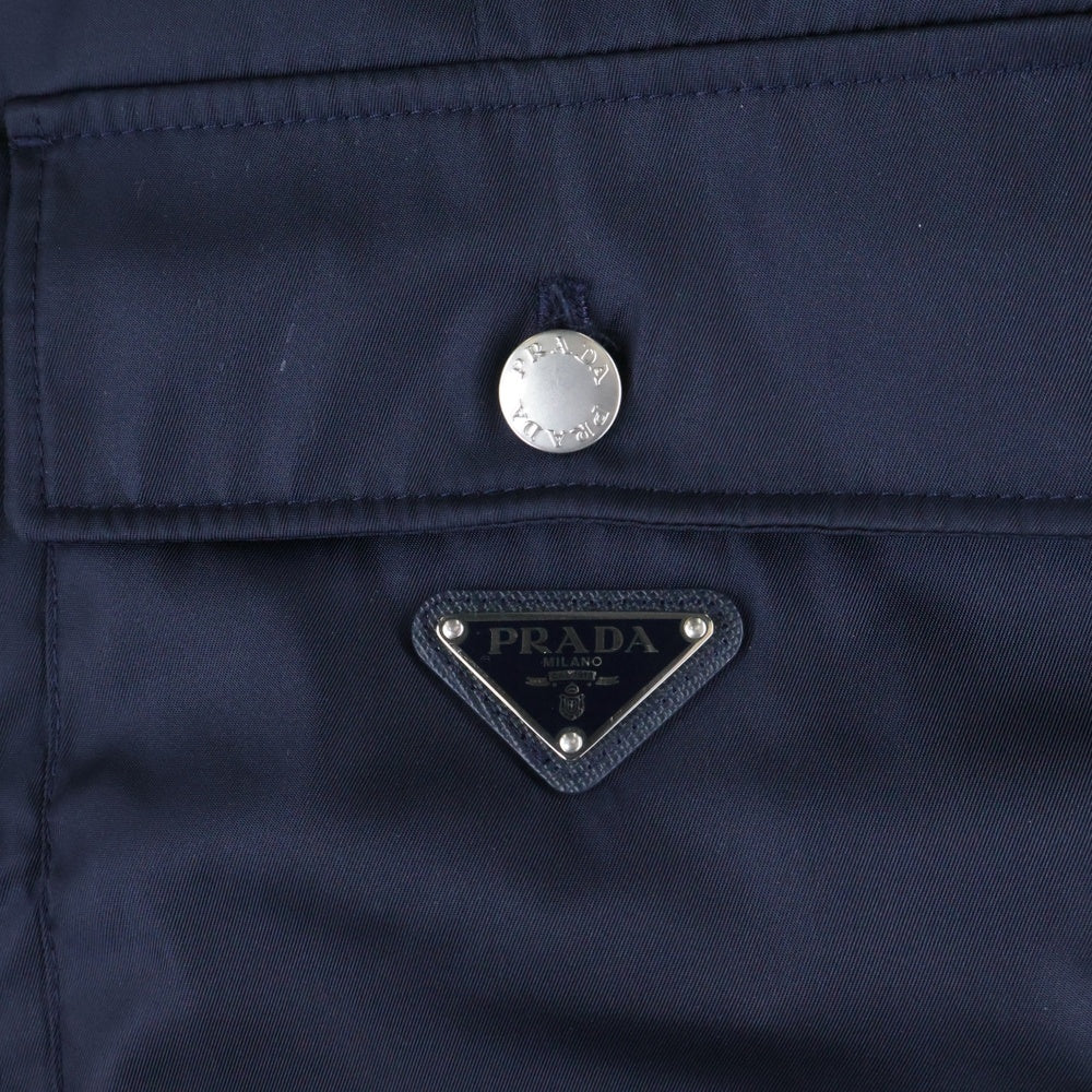 PRADA(プラダ) TRIANGULAR LOGO POCKET Re-NYLON SHIRT JACKET トライアングルロゴ ポケット ナイロン シャツジャケット ネイビー SGC151 S231 1WQ8