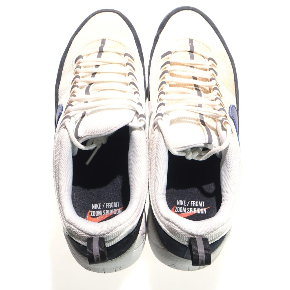 NIKE(ナイキ) × FRAGMENT AIR ZOOM SPIRIDON SP BLUE VOID フラグメント エア ズーム スピリドン ローカットスニーカー ホワイト US9.5/27.5cm HF5455-100
