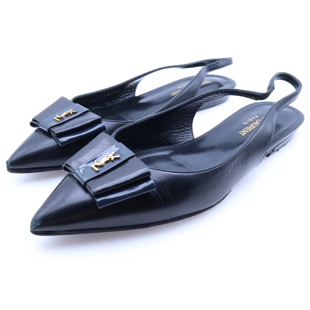SAINT LAURENT PARIS(サンローランパリ) YSL アナイス スリングバック フラットパンプス ブラック レディース 654742