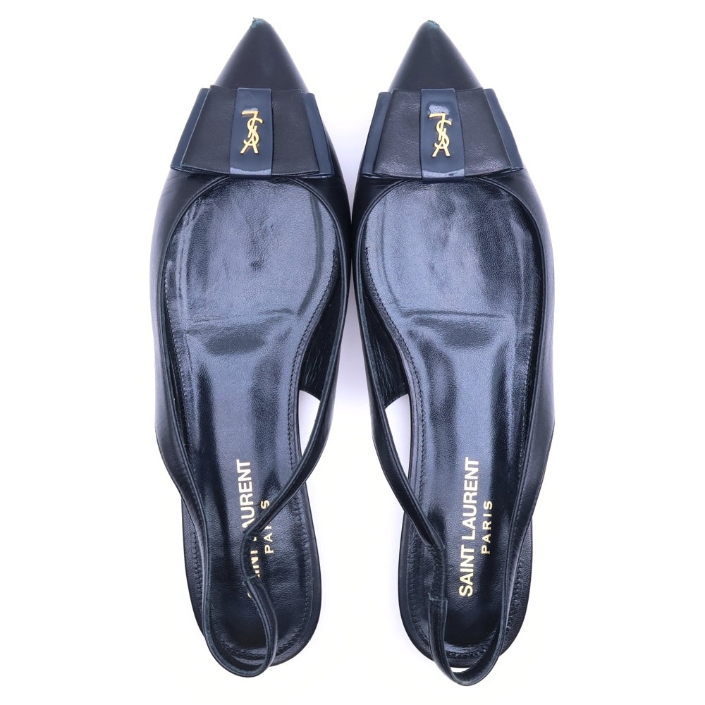 SAINT LAURENT PARIS(サンローランパリ) YSL アナイス スリングバック フラットパンプス ブラック レディース 654742
