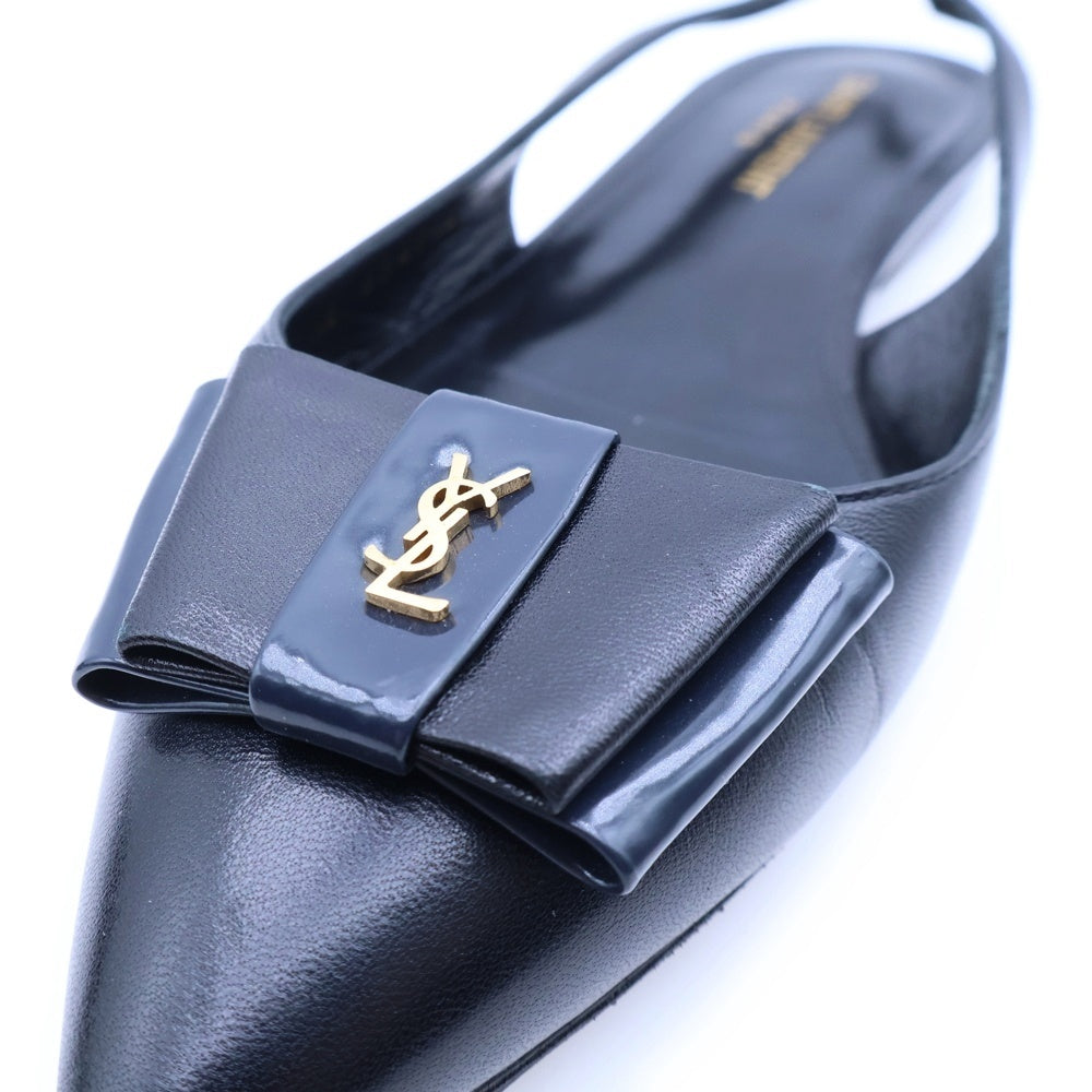 SAINT LAURENT PARIS(サンローランパリ) YSL アナイス スリングバック フラットパンプス ブラック レディース 654742
