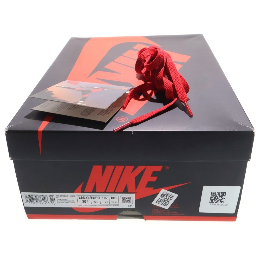 NIKE(ナイキ) AIR JORDAN 1 HIGH 85 Bred HV6674-067 エアジョーダン1 ハイ 85 ブレッド ハイカットスニーカー シューズ ブラック/レッド US8.5/26.5cm