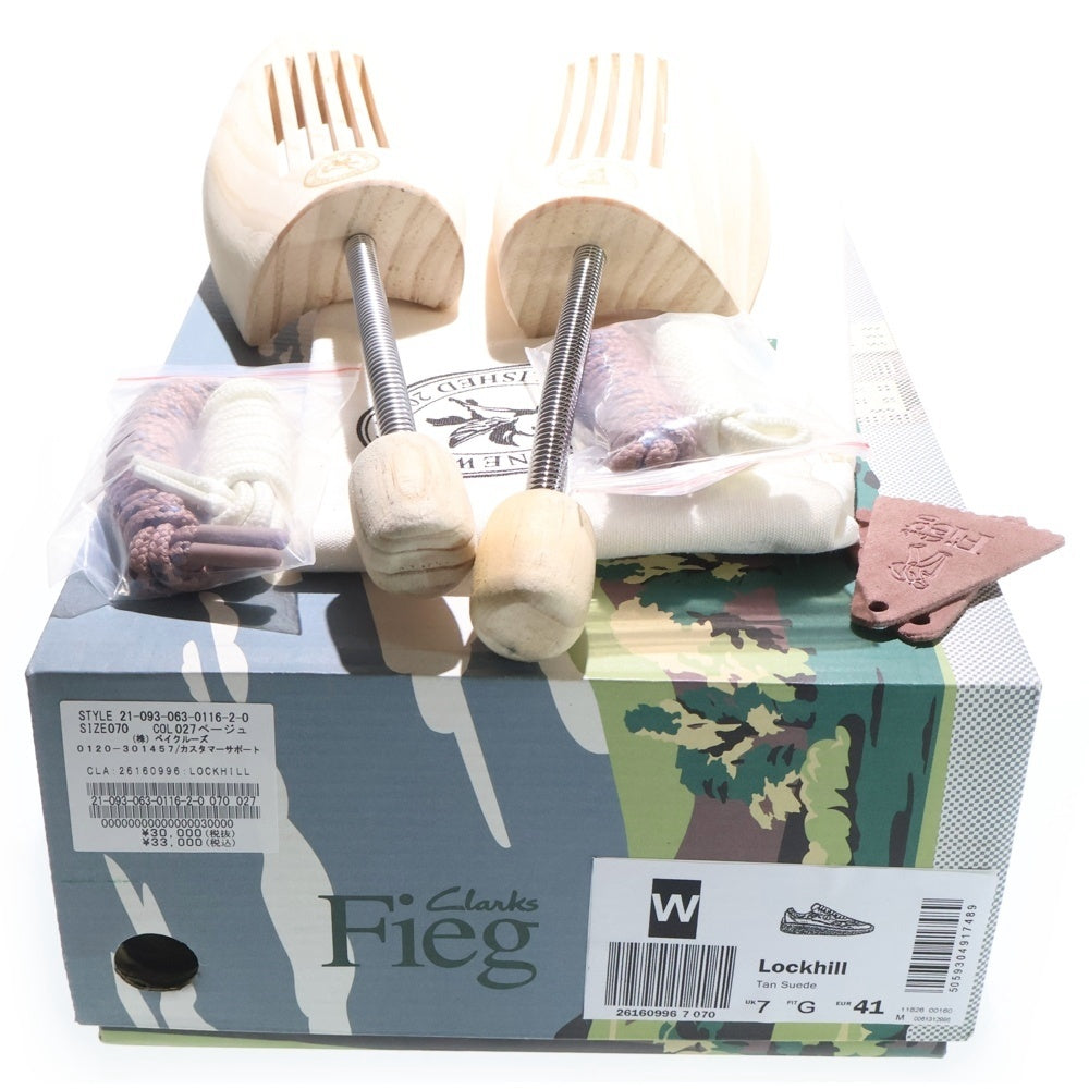 KITH(キス) ×Ronnie Fieg ×Clarks 8th Street Lockhill スウェード ローカットスニーカー us8/25.5 ピンク