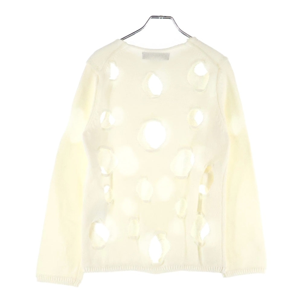 COMME des GARCONS(コムデギャルソン) Black hall Sweater 1G-N001 ブラックホール 長袖セーター ホワイト