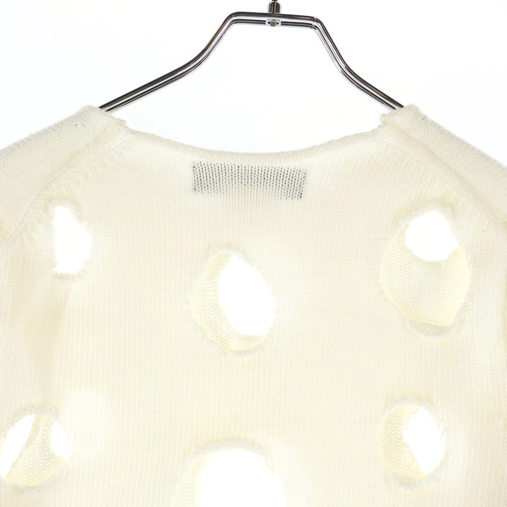 COMME des GARCONS(コムデギャルソン) Black hall Sweater 1G-N001 ブラックホール 長袖セーター ホワイト