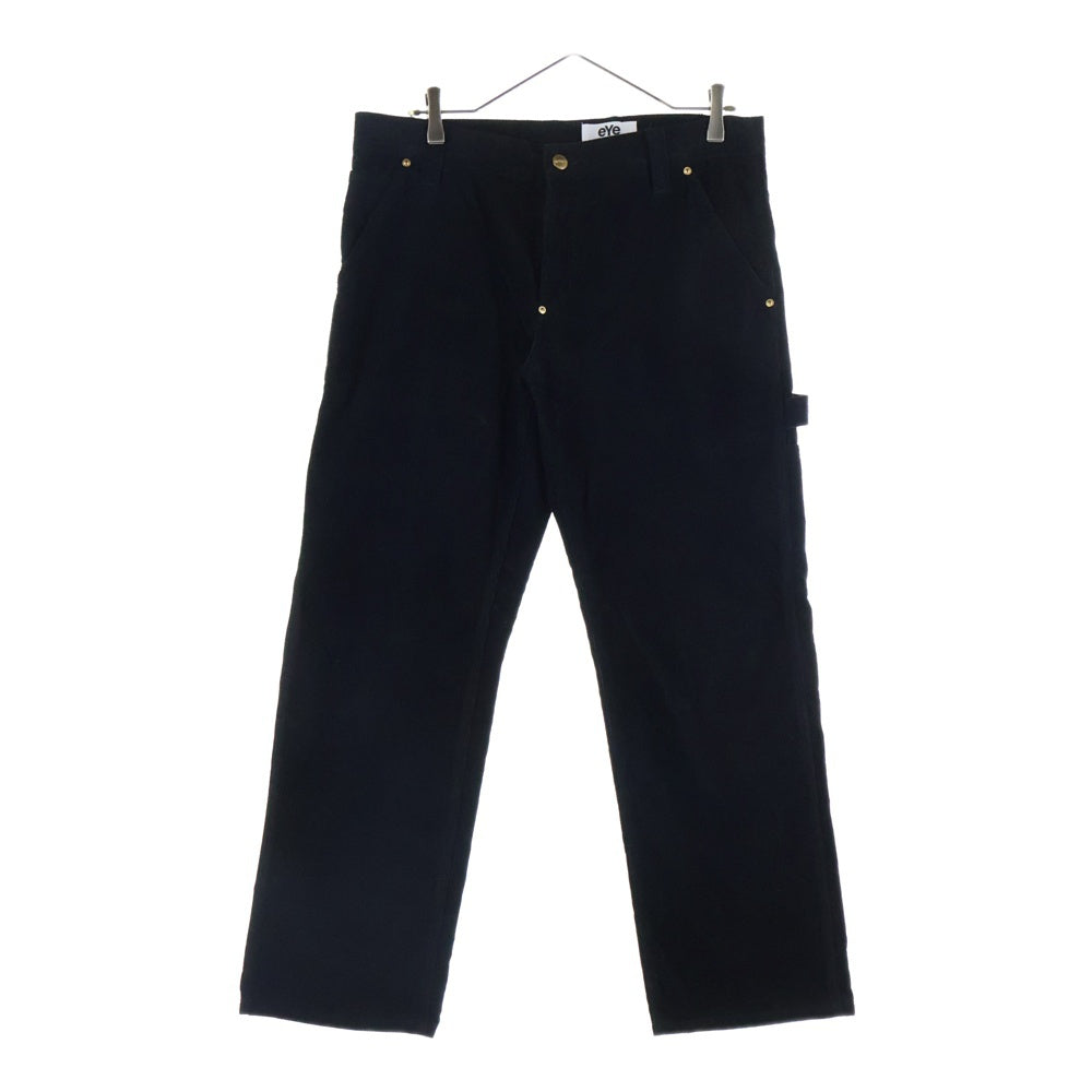 eYe COMME des GARCONS JUNYA WATANABE MAN(アイ コム デ ギャルソン ジュンヤ ワタナベ マン) 12AW×Carhartt カーハート レザーポケット コーデュロイ ペインター パンツ カーハート ブラック WJ-P904