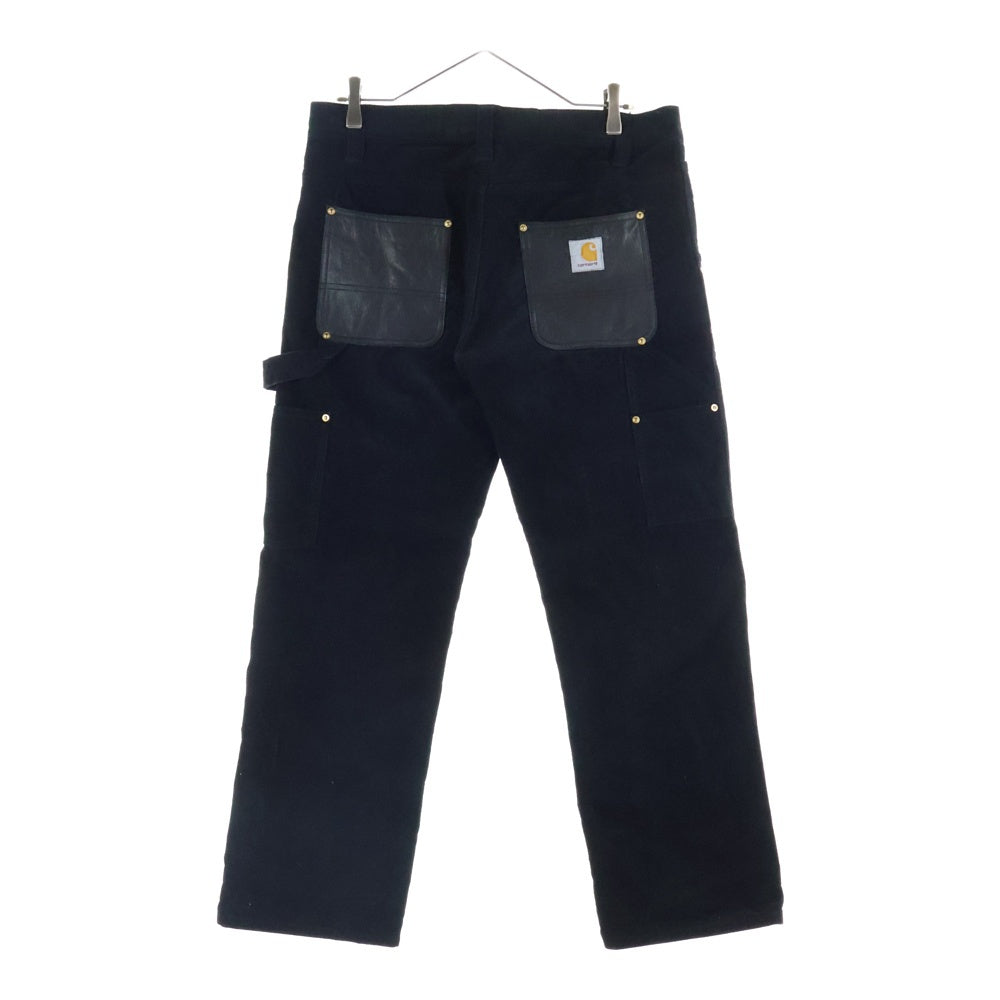eYe COMME des GARCONS JUNYA WATANABE MAN(アイ コム デ ギャルソン ジュンヤ ワタナベ マン) 12AW×Carhartt カーハート レザーポケット コーデュロイ ペインター パンツ カーハート ブラック WJ-P904
