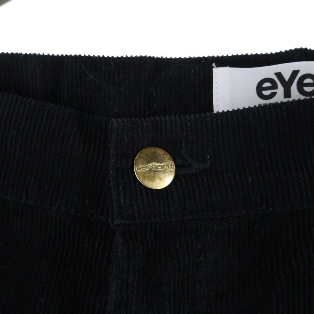 eYe COMME des GARCONS JUNYA WATANABE MAN(アイ コム デ ギャルソン ジュンヤ ワタナベ マン) 12AW×Carhartt カーハート レザーポケット コーデュロイ ペインター パンツ カーハート ブラック WJ-P904