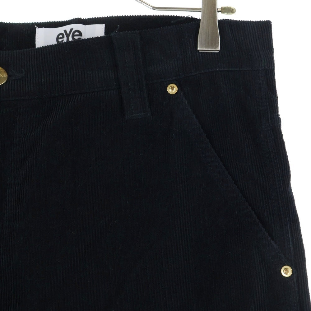 eYe COMME des GARCONS JUNYA WATANABE MAN(アイ コム デ ギャルソン ジュンヤ ワタナベ マン) 12AW×Carhartt カーハート レザーポケット コーデュロイ ペインター パンツ カーハート ブラック WJ-P904