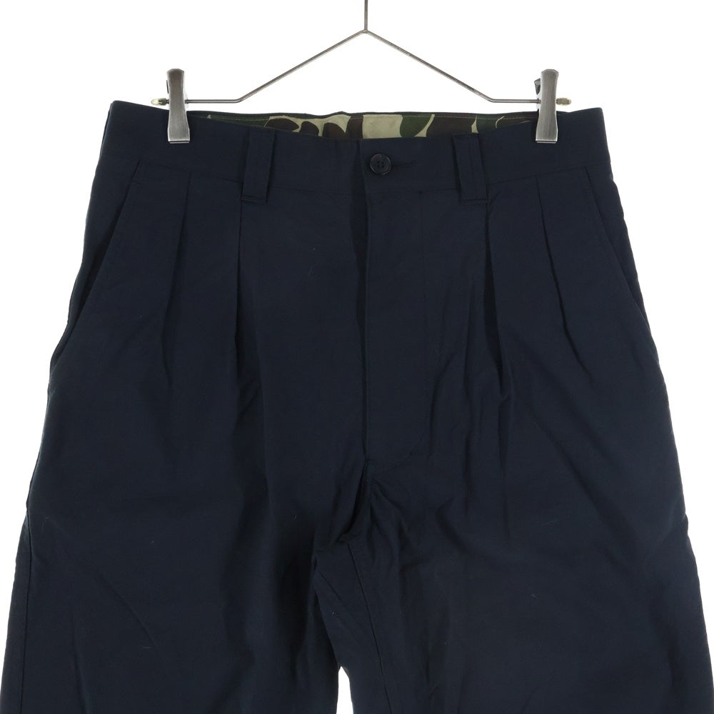 COMME des GARCONS HOMME(コムデギャルソンオム) 22SS 裏地カモフラ 2タック ナイロン オックスパンツ ブラック HI-P007