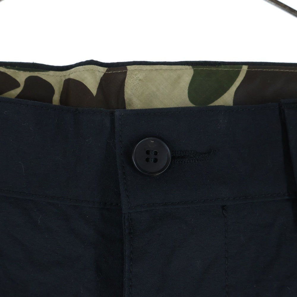 COMME des GARCONS HOMME(コムデギャルソンオム) 22SS 裏地カモフラ 2タック ナイロン オックスパンツ ブラック HI-P007